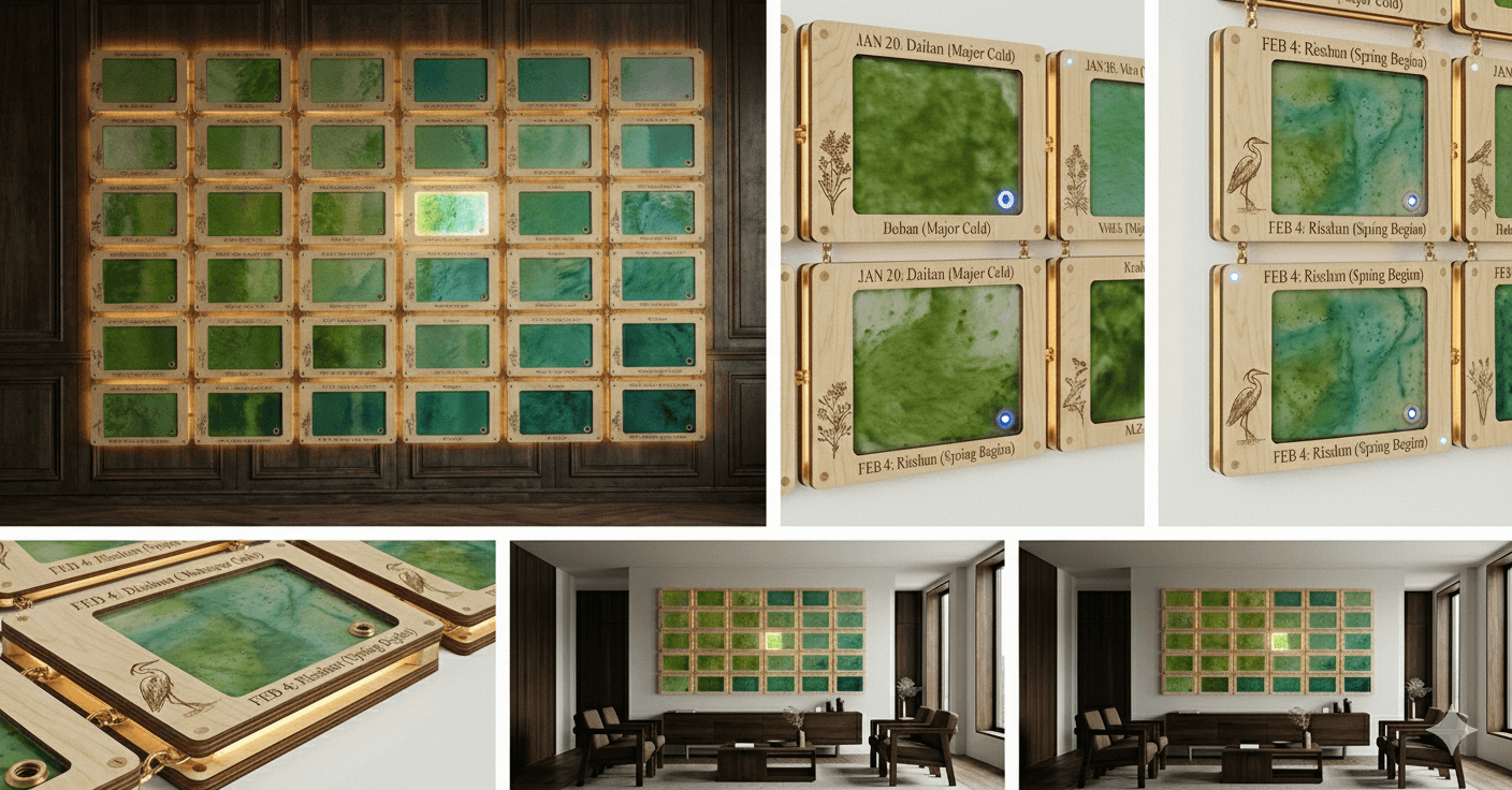Algae bioreactor panels in brass frames